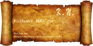 Kulhavi Nóra névjegykártya