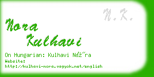 nora kulhavi business card